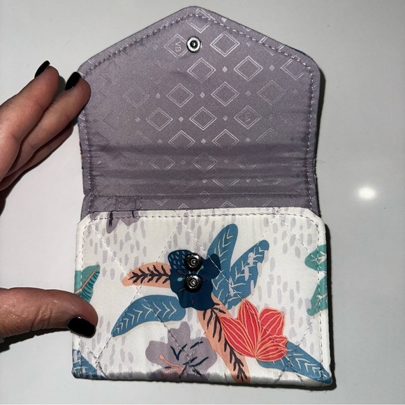 Vera Bradley Ultralight RFID Mini Tri-fold Wallet - Tropical Floral Print - Picture 9 of 12